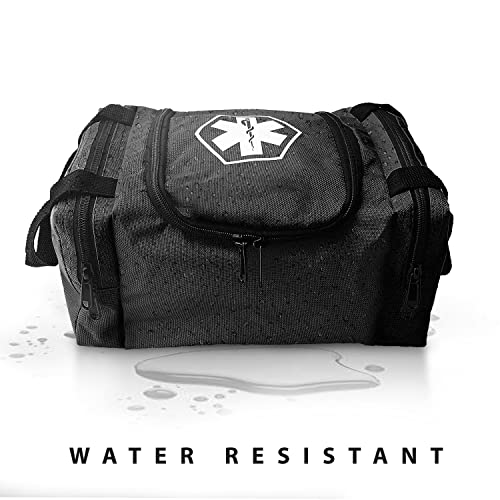 ASA TECHMED First Aid Responder EMS Emergency Medical Trauma Bag EMT, Fire Fighter, Police Officer, Paramedics, Nurse, Black - color: Black