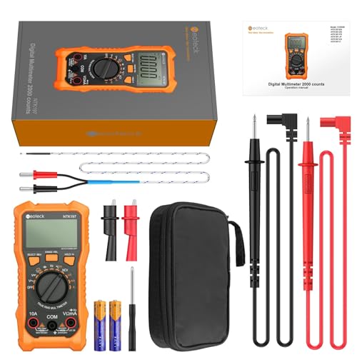 Neoteck Professional Electrical Testing Kit: Digital Multimeter Voltmeter & Voltage Detector Pen with Receptacle Tester, AC/DC Voltage, Current, NCV, Continuity, Live Wire, Circuit Tester