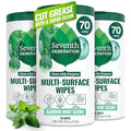 Seventh Generation Multi-Surface Wipes, 70 Count, Pack of 3, Garden Mint, Plant-Based Cleaning Wipes, No Harsh Fumes or Residue, Safe Around Kids - size: 70 Count (Pack of 3)