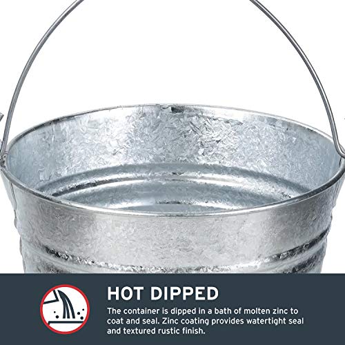 Behrens 1214GS Galvanized Steel Utility Pail, 14-Quart, Gray - size: 14-Quart, style: Hot Dipped