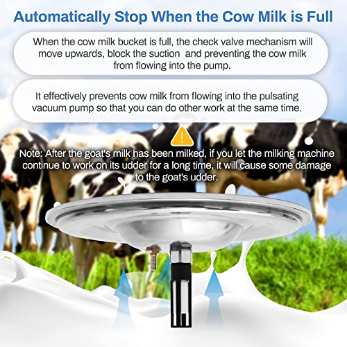 5L Cow Milking Machine, Rechargeable Battery Adjustable Pulse Vacuum Electric Cow Milking Machine,Portable Milking Machine,Individual Pulsation Adjustment, Udder Protection - size: 5L Cow