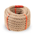 Jute Rope, Natural Hemp Rope, 4-Strand Thick Nautical Ropes (1/2 Inch 49Ft) for Decorative, Crafts, Porch Swing, Hanging, Tug of War, Packing - size: 1/2In - 49Ft