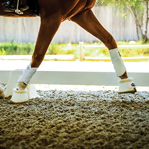 Professional's Choice Ventech Brushing Boots | All-Purpose Horse Boots | Hook & Loop Closure | Sold in Pairs - color: White, size: Medium