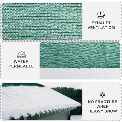 SUNNY GUARD Sun Shade Cloth, 12 x 20 FT Green HDPE Mesh | 65-75% Breathable shade cover creates a cooler space for plants, vegetables, greenhouses, patios, chicken coops, and kennels - color: 70 SHADE-GREEN, size: 12 FT x 20 FT