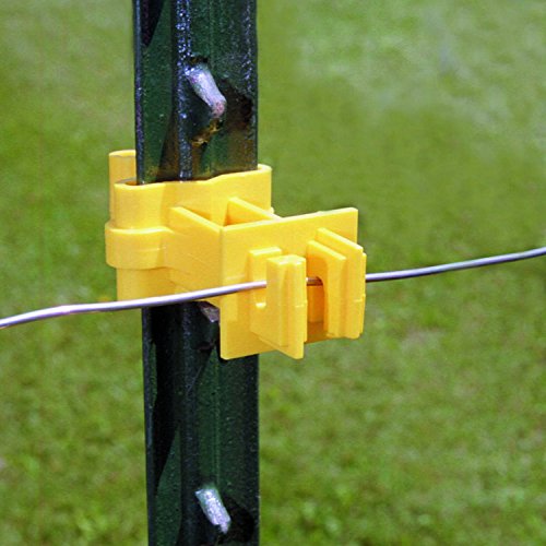 Zareba Wrap Around 2 in. Extender Insulator, 25 per Bag - IT2XY-Z, Yellow - For Electric Fencing, Steel, Aluminum, Polywire, Polyrope - Preserve Electricity, No Hardware Needed, 25 Insulators Included - size: 25 Pack