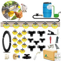 Complete Set Pipeline Automatic Chicken Waterer System, Innovative Quick-Connect Water System with Large Size Water Cups Removable and Washable, 21ft Pipeline and Float Valve (Yellow, 10Cups) - size: 10Cups