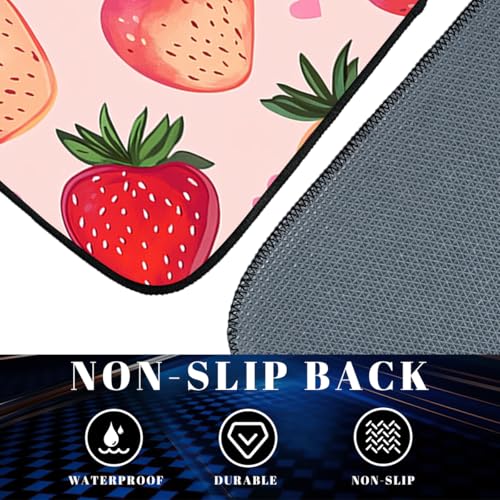 Strawberry Car Floor Mats Cute Pink Heart Sweet Carpet Front Rear Carpets Mat Decorative Car Floor Carpets Non-Slip Auto Car Accessories Universal Fit Car Accessories for Truck - color: Strawberry