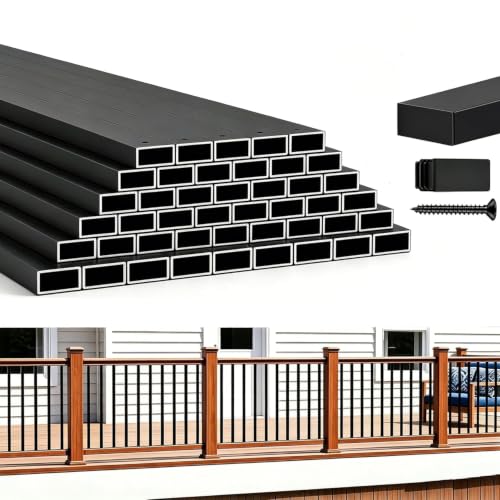 HZIU 60 Pack 38" Deck Balusters，Stainless Steel Deck Railing Kit | Rustproof Side Mount Spindles Railings with End Caps & Screws – Modern Porch Balusters for Patio, Balcony&Outdoor Staircases - size: 38 Inch