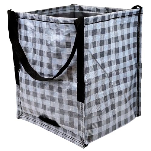 DURASACK Heavy Duty Storage Tote Bag 22-Gallon, Gingham Gray | Moving Bag Utility Tote for Laundry, Moving & Home Storage, Reusable Self-Standing Design, Holds up to 500 Pounds - color: Gingham Gray, size: Single