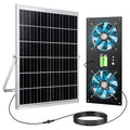 Solar Fan for Chicken Coop, ropelux Solar Powered Dual Exhaust Fans with 18000mAh Battery & 2 Timers, 24/7 Strong Airflow Cooling Ventilation for Greenhouses, Dog Houses, Attics, Sheds, Cabins - size: Dual-Fan