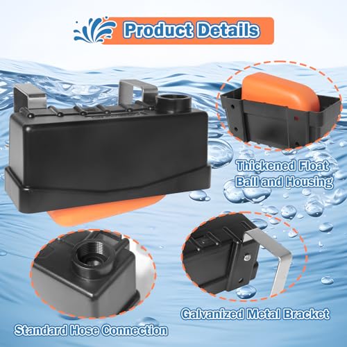 Water Trough Float Valve for Stock Tank,Automatic Livestock Waterer Level | Stock Water Tank Float Valve for Livestock Pond Farm Cattle Goat Horse Swimming Pool,Autofill Livestock Waterer Level Control - style: Stock Tank Float Valve-1PCS