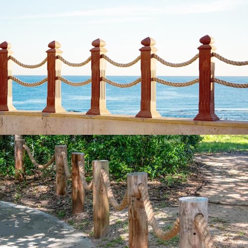 Natural Jute Rope (1 Inch x 10 Feet) Thick Hemp Rope Twisted Manila for DIY Crafts, Deck Railings, Porch Swing, Nautical Decorating - size: 1 Inch x 10 Feet