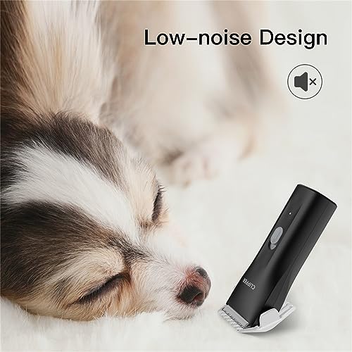Prowerful Home Professional Dog Grooming Kit Clipper Low Noise USB Rechargeable Gifts for Dog Cat Black,TS006 - color: Ts006-black