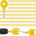 200 Pcs Electric Fence Insulator with 1 Pcs Insulator Socket Tool Screw in Ring Post Wood Post Electric Fence Ring with Socket Tool for Animal (Yellow) - color: Yellow