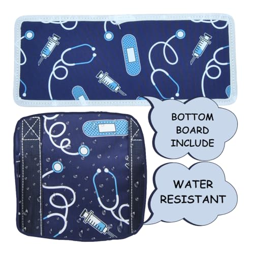 NGIL Utility Water Resistant Tote Bag | Work Tote for Women, Nurse Bag, Teacher's Choice Purse, Gym Bag, Everyday Organizer Top Zipper Closure - color: Blue Nurse-navy