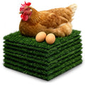8 Pack Nesting Box Pads, 12"x12" Turf Grass Indoor Outdoor | Artificial Plastic Model Grass Rug, Mat Accessories Liners for Chicken Coops, Pets, Crafts and Camper, Green