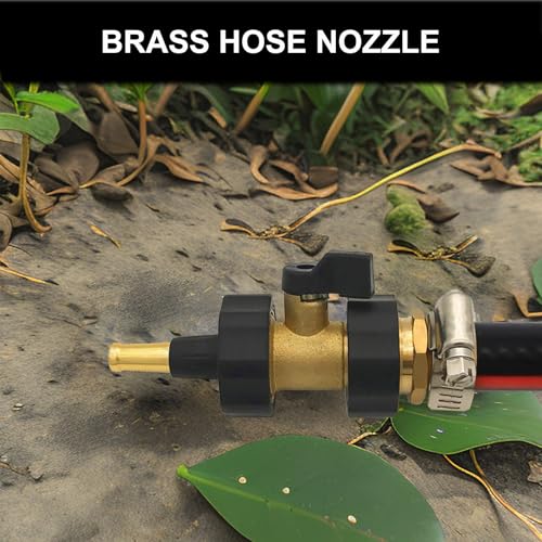 Brass Hose Nozzle, Adjustable Twist hose Sprayer, High Pressure Hose Nozzle with On-Off Valve, Leakproof Operation 3/4" Connector, Jet Sweeper Nozzle for Patio and Pet, Car Washing, 3 Pack - style: nozzle Jet valve -3P