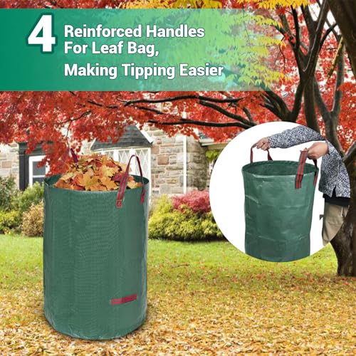 Adjustable Garden Rake for Leaves 36-73" Long Handle, 18" Wide, Heavy Duty with 25 Metal Tines ，Includes 32Gallon Leaf Bags，Designed for Lawns, Grass, Shrubs ，Flower Beds