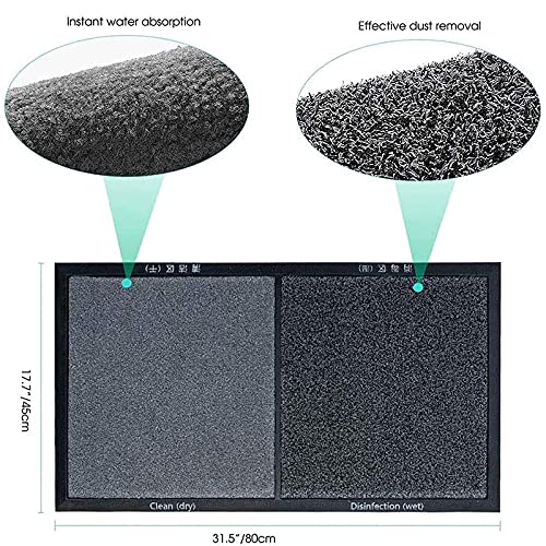 Shoe Sanitizer Mat Shoe Soles Disinfecting Floor Mat Front Door Mat Kitchen Rug Pad Outdoor Household Disinfectant Foot Pads Carpet and Door Mats for Classroom Home Office Entrance Indoor,Gray