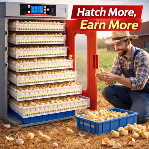 1000 Egg Commercial Cabinet Incubator with Auto Egg Turning, Precise Temperature & Humidity Control, Large Poultry Incubator for Chicken, Duck, Goose & Quail Eggs, Ideal for Large Farms