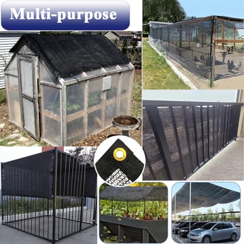 90% Shade Cloth for Garden 10x30 FT, Black Sun Shade Mesh Fabric | UV Block Sunshade Screen for Greenhouse, Balcony, Patio, Deck, Kennel, Carport & Pergola Cover - size: 10x30 feet