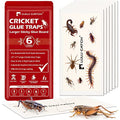LULUCATCH Cricket Insect Glue Traps - 6 Pack Bug Cockroach Sticky Traps, Large Spider Trap with Pre-Baited Attractant, Highly Effective Glue Boards Indoor, Non-Toxic Pet Safe, Easy to Use - size: 6 Pack