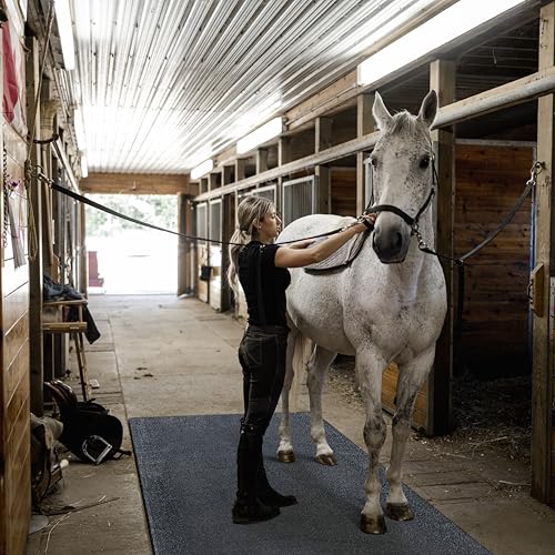 MSI Heavy Duty 42in. x 72in. Black Rubber Horse Stall Flooring Mat - size: 42"L x 42"W x 0.8"Th