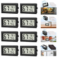 8-Pack Mini Digital Hygrometer Thermometer | Front-View Frame Adhesive, For Mason Jar & Reptile Tank, Humidity Monitor, 12-Month Battery