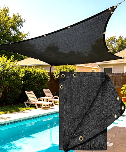 90%-95% Black Sun Shade Cloth 10FT x 18FT, Heavy Duty Outdoor Shade Netting | UV Resistant Breathable Fabric with Reinforced Grommets for Patio Garden Greenhouse Pergola Chicken Coop & Kennel - size: 10 FT X 18 FT, style: 90%