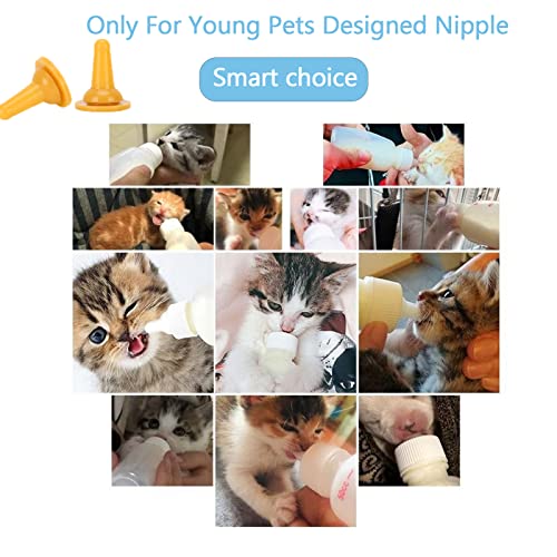 Pet Feeding Silicone Nipple, Nursing Bottle Kits - Replacement Nipple for Cat Feeding Bottle - 15-Pcs