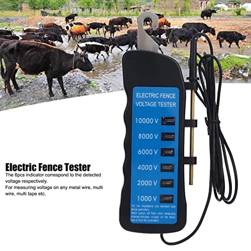 Electric Fence Voltage Meter, Digital Tester for Livestock | Farm Equipment Testing, Range 1000V-10000V, Husbandry Checker, Pasture Charger Monitor