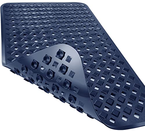 Yimobra Bathtub Mat Non Slip, Shower Mat with Strong Suction Cups & Drain Holes, 28"X16", Anti Slip Bath Tub Mat for Inside Shower, Machine Washable Fast Drying, Bathroom Essentials,Navy Blue - color: Navy Blue, size: 27.5 X 15.5 Inch