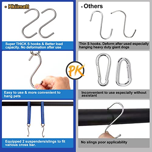 Kkiimatt 10 in 1 Dog Pet Grooming Hammock Harness with Nail Clippers/Trimmer, Dog Hammock for Nail Trim, Grooming Sling Hanger for Nail Trimming/Clipping (S/Under 30lb, Blue) - color: Blue, size: S/Under 30 lb