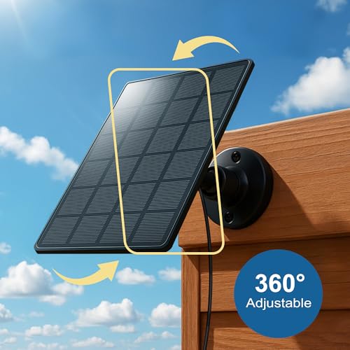 Solar Panel for Automatic Chicken Coop Door – 360° Rotating Max 500mA High-Efficiency Monocrystalline Solar Power Kit, IP65 Waterproof Charger with 10ft USB-C Cable for Most Chicken Coop Openers