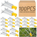 Tondiamo Chain Link Insulator Electric Fence Stainless Steel Insulator T Post Extender Wire Holders for Chain Link and Studded T & U-Posts Tubing(Yellow,100 Pcs) - color: Yellow