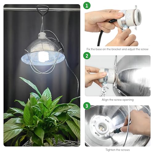 Simple Deluxe Adjustable Clamp Lamp with 10.5" Aluminum Reflector and Bulb Guard, 250W E26 Socket (Bulb Not Included), 6ft 18/2 SJT Cord,Silver - size: 10.5 Inch (250 Watts), style: 2-Pack (Ceramics)