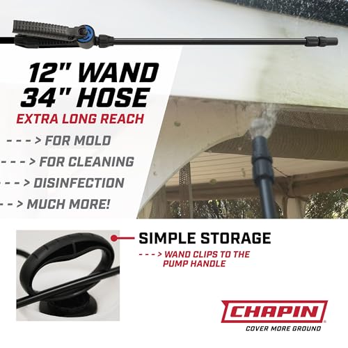 CHAPIN 2-Gallon Bleach Sprayer, Built for Disinfecting Tasks, 2 Pack | Chemical-resistant tank and seals; ideal for mold removal, disinfecting and cleaner applications with nozzle and 40-in hose - size: 2-Gallon