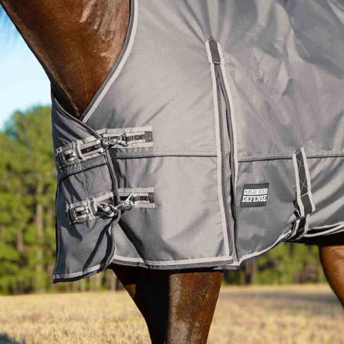 Jeffers Poplar Head Defense 1680 Denier Turnout Blanket with Extended Neck Design, Plymouth Brown 81"- 240g Polyfill, Waterproof, Breathable Horse Blanket, Ideal Protection for Winter, Medium Weight - size: 81 in