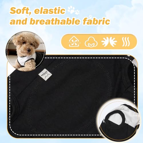 Dog Surgical Suit - Recovery Onesie for Dogs After Surgery, Spayed Female/Male Puppy, Breathable Anti-Lick Clothes, Alternative to Cone(Black and White-XXS) - color: black and white, size: XX-Small