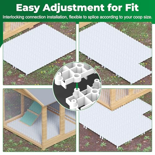 Forestchill Chicken Coop Ground Pads, 9 Pcs Plastic Floor Pads for Chicken Coops, Reusable Interlocking Walking Mats, Chicken Coop Accessories to Keep Coop Dry and Clean, Flexible to Splice