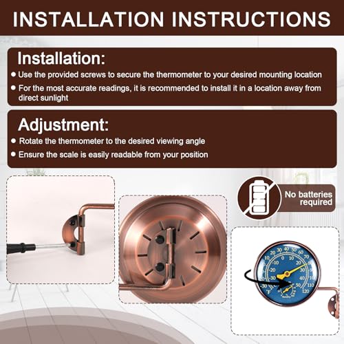 4 Inch Brass Outdoor Thermometer with Humidity Meter, Weather Temperature Gauge Monitor Outdoor Indoor Waterproof Hygrometer for Pool Wall House Patio Window Greenhouse Outside Garage Garden - color: green, style: Style 1