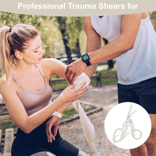 6-in-1 Heavy-Duty Emergency trauma shears (Silver) - color: Silver