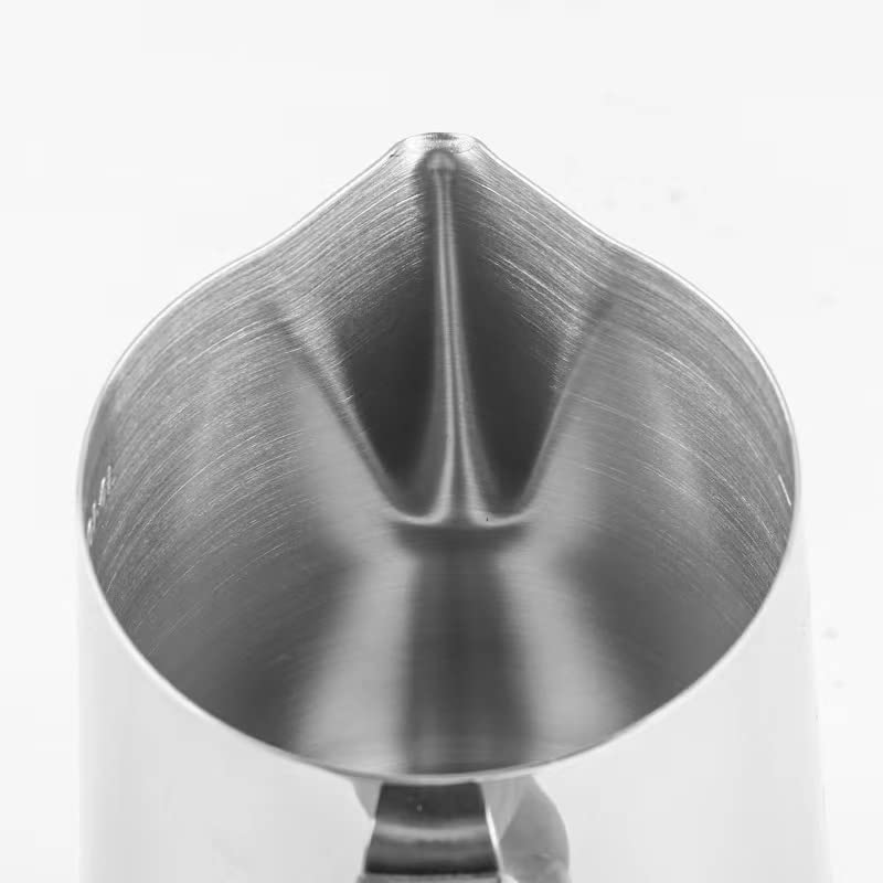 Milk Frothing Pitchers-12oz/350ML Stainless Steel Steaming Pitchers, Scale Coffee/Milk/Cappuccino/Latte Art Barista Steam Pitchers, Milk Jug Cup with Decorating Pen-Silver - color: Silver