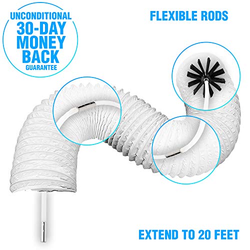 The Professional Dryer Vent Cleaner Kit -(20-Feet) Innovative Lint Remover Reusable Strong Nylon| Flexible Lint Brush with Drill Attachment for Faster Cleaning - size: 20 feet