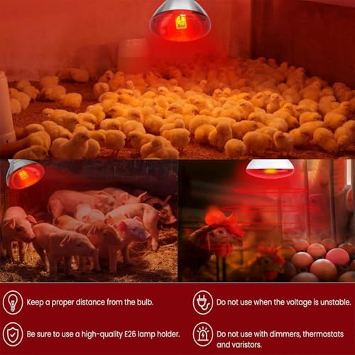 2 Pack 275W Infrared Heat Bulbs Red Heat Lamp Glass for Food Service Brooder Bulb Chicks Pet Bathroom Heat Bulb 110V E26 Base Sauna Light Therapy Use Flood Light Heat Lamp Bulbs