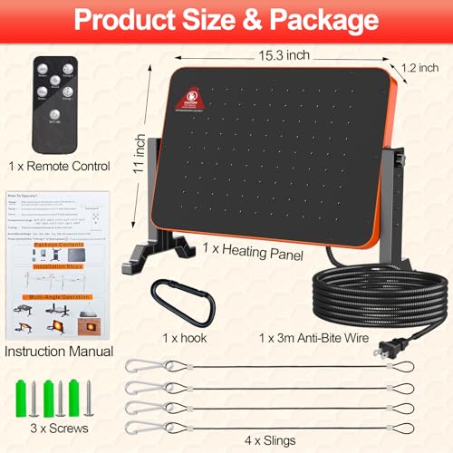 Chick Brooder Heater Plate,200 Watts Chicken Heating Brooder Plate with Adjustable Height & Temperature Display &12H Timer,Safe Chick Brooding Heater for Chicks,Quail,Ducklings