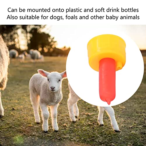 Gavigain 10Pcs Goat Nursing Nipple,Resilient Silicone Milk Drink Bottle Nipple for Animals,Sheep Nursing Feeder Nipple for Orphaned Small Animal Feed,Soft Rubber Pacifier for Nursing Lambs and Goat