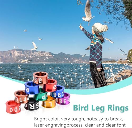 Bird Ring Leg Bands Aluminium Leg Rings Identify Band for Hibiscus Birds, Parrots, Peonies,etc.Mixed Colors 50 PCS Per Pack（ID 4.7MM） - size: ID4.7MM