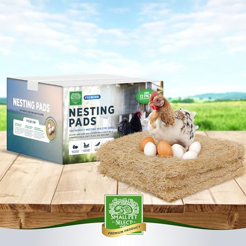 Small Pet Select Chicken Nesting Pads for Hens, 13x13 in, 12-Pack | Absorbent Coop Nest Liners, Fits Most Nesting Boxes, Keeps Eggs Clean & Dry, For Laying Hens & Backyard Flocks - style: Chicken Nesting Pads