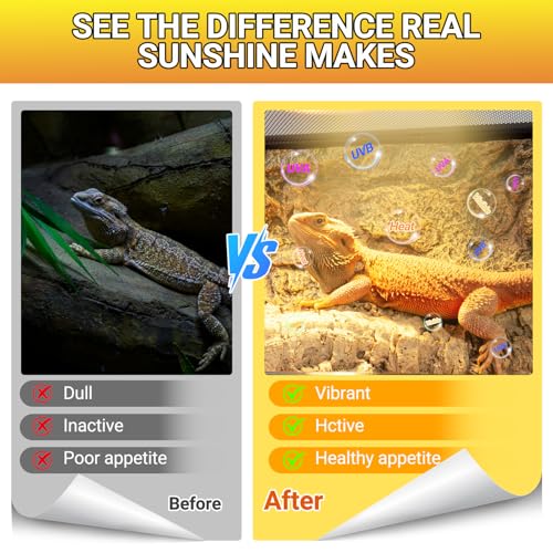 REPTI ZOO 2PACK Reptile Heat Lamp Bulb, 100W Full Spectrum UVA UVB Sun Lamp, Self-Ballasted Vapor Basking Lamp for Bearded Dragon Gecko Lizard Snake Chameleons Turtle Chicken